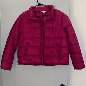 Time and Tru Deep Maroon Puffer Jacket